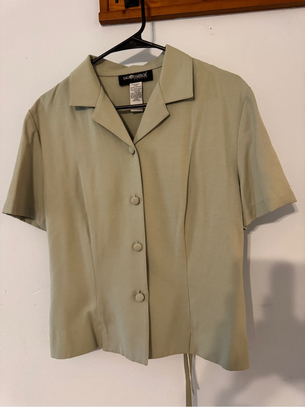 Vintage Short-Sleeve Button-Up Blouse